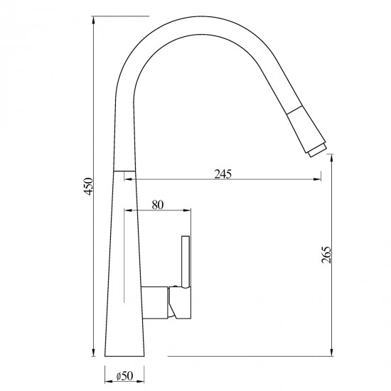 Euro Round Brushed Nickel Pull Out/Down Kitchen/Laundry Sink Mixer Taps Swivel Kitchen Tapware